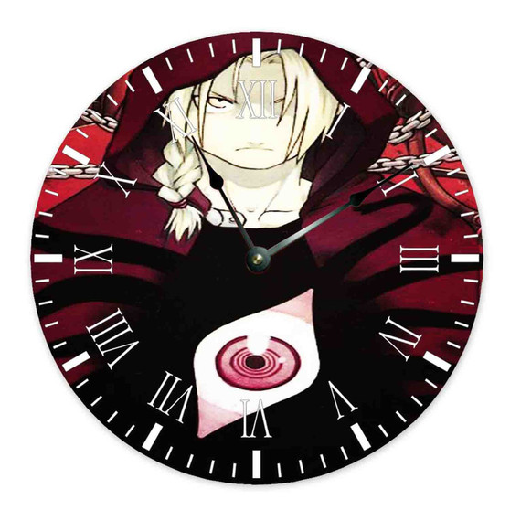 Fullmetal Alchemist Brotherhood Edward Elric Art Custom Wall Clock Round Non-ticking Wooden