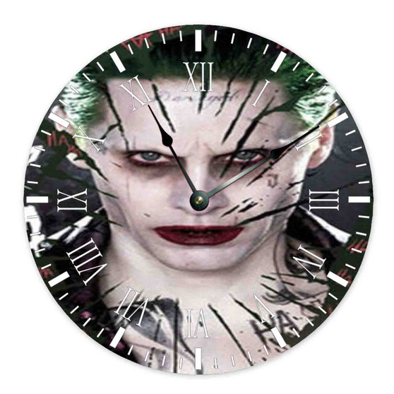 Joker Suicide Squad Custom Wall Clock Round Non-ticking Wooden