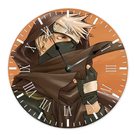 Kakashi Hatake Naruto Shippuuden Custom Wall Clock Round Non-ticking Wooden