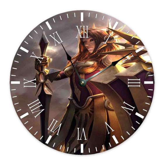 Leona League of Legends Custom Wall Clock Round Non-ticking Wooden