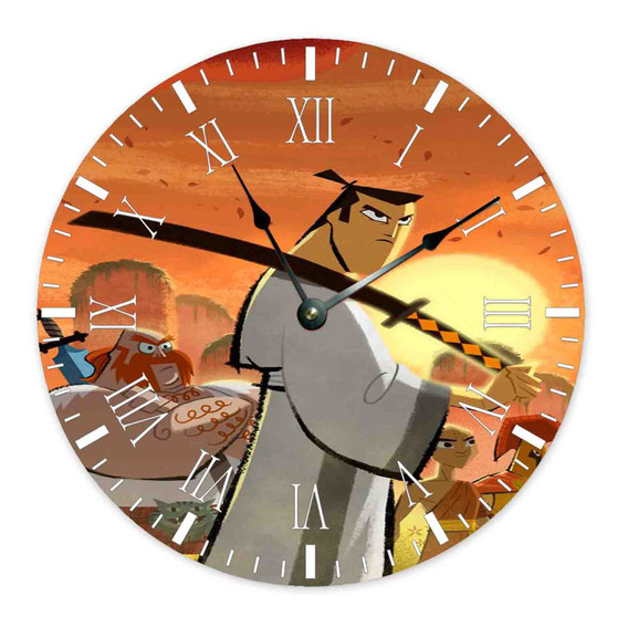 Samurai Jack Arts Custom Wall Clock Round Non-ticking Wooden