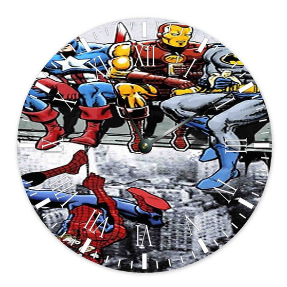 Superheroes Breakfast Of Champions Custom Wall Clock Round Non-ticking Wooden