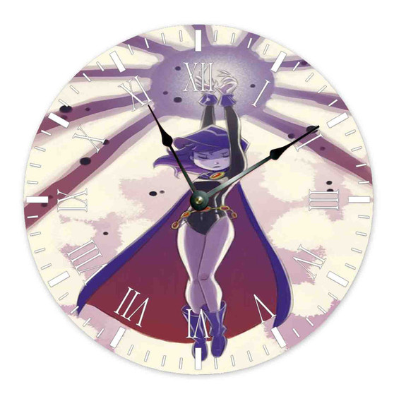 Teen Titan s Raven Custom Wall Clock Round Non-ticking Wooden