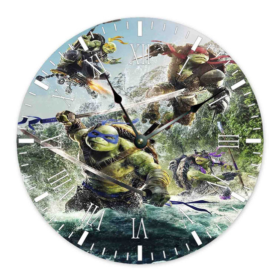 Teenage Mutant Ninja Turtles Fight Custom Wall Clock Round Non-ticking Wooden