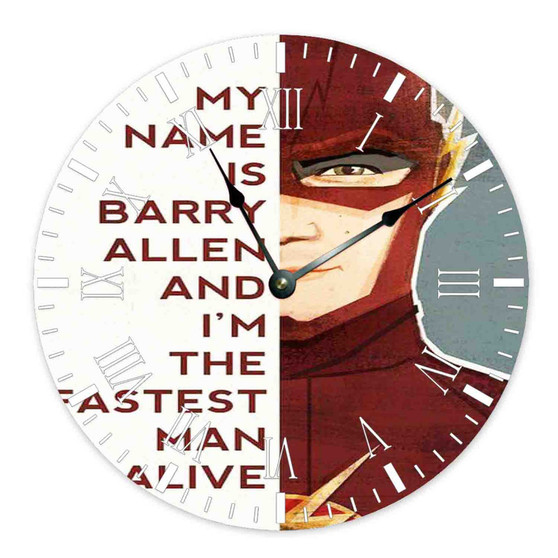 The Flash Quotes Custom Wall Clock Round Non-ticking Wooden