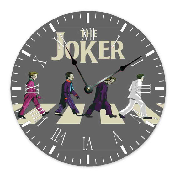 The Joker X The Beatles Custom Wall Clock Round Non-ticking Wooden