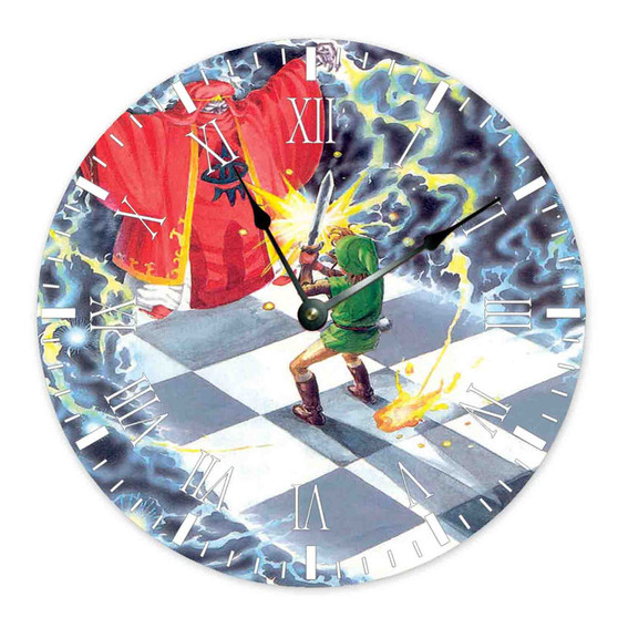 The Legend of Zelda A Link to the Past Art Custom Wall Clock Round Non-ticking Wooden