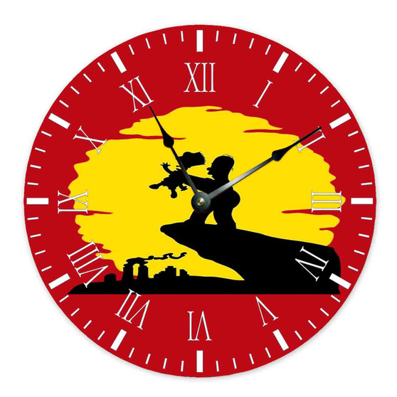The Simpsons The Lion King Custom Wall Clock Round Non-ticking Wooden