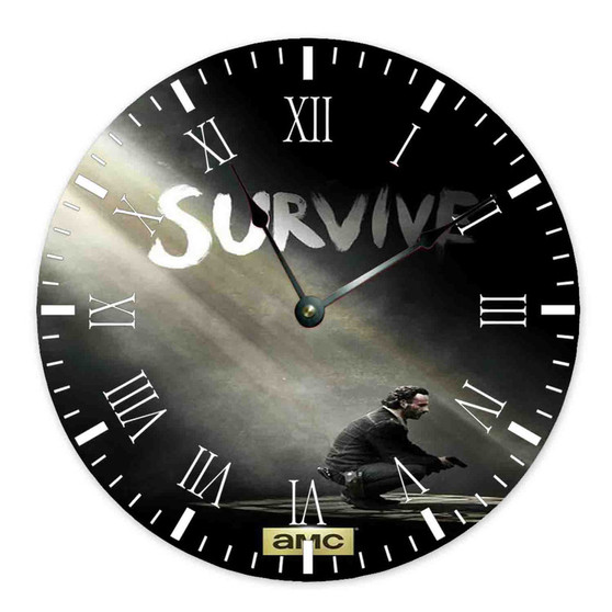 The Walking Dead Season 5 Rick Grimes Custom Wall Clock Round Non-ticking Wooden
