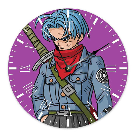 Trunks Dragon Ball Super Custom Wall Clock Round Non-ticking Wooden