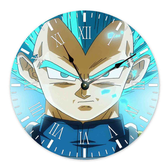 Vegeta Super Saiyan Blu Dragon Ball Super Custom Wall Clock Round Non-ticking Wooden