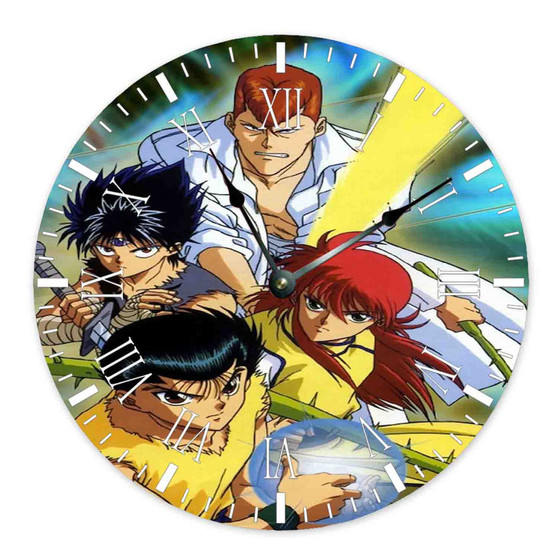 Yu Yu Hakusho Anime Custom Wall Clock Round Non-ticking Wooden