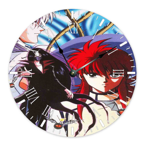 Yu Yu Hakusho Arts Custom Wall Clock Round Non-ticking Wooden