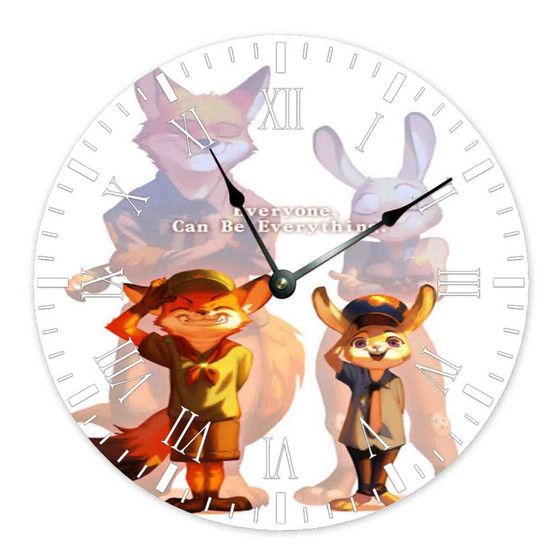 Zootopia Quotes Custom Wall Clock Round Non-ticking Wooden