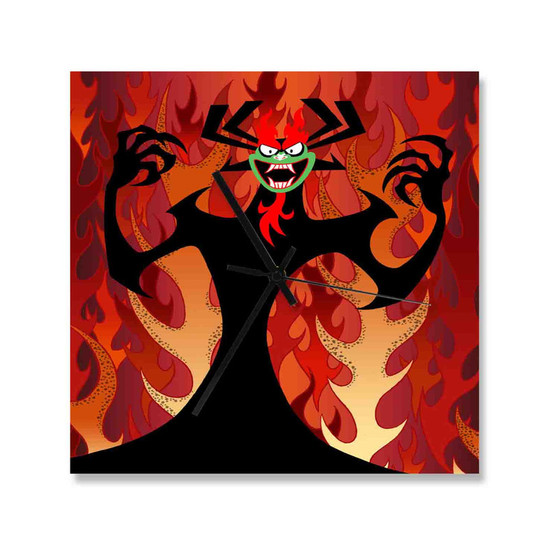 Aku Samurai Jack Custom Wall Clock Square Wooden Silent Scaleless Black Pointers