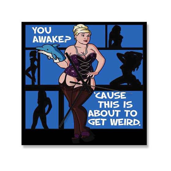 Archer Quotes Custom Wall Clock Square Wooden Silent Scaleless Black Pointers