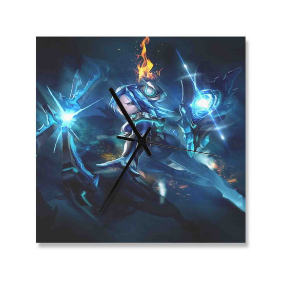 Irelia League of Legends Custom Wall Clock Square Wooden Silent Scaleless Black Pointers