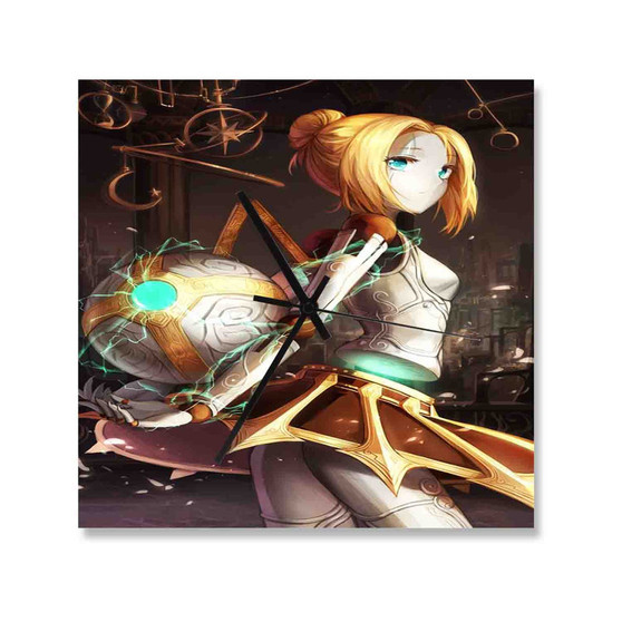 Orianna League of Legends Custom Wall Clock Square Wooden Silent Scaleless Black Pointers