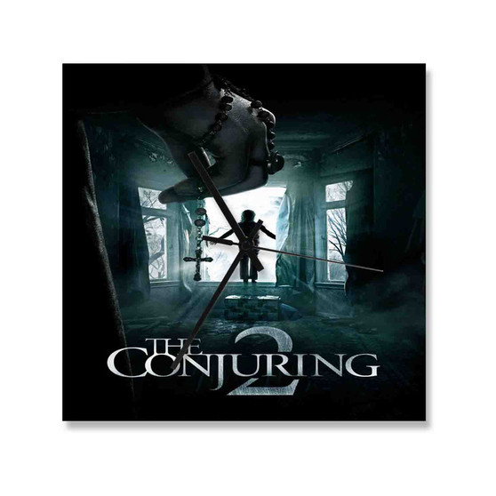 The Conjuring 2 Custom Wall Clock Square Wooden Silent Scaleless Black Pointers