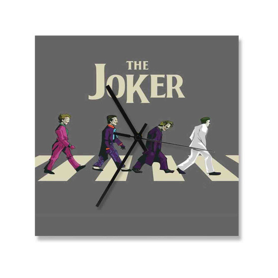 The Joker X The Beatles Custom Wall Clock Square Wooden Silent Scaleless Black Pointers