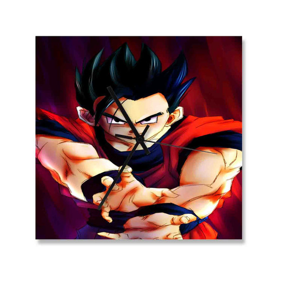 Ultimate Gohan Dragon Ball Z Custom Wall Clock Square Wooden Silent Scaleless Black Pointers
