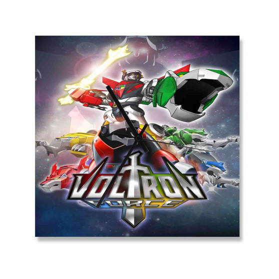 Voltron Force Custom Wall Clock Square Wooden Silent Scaleless Black Pointers