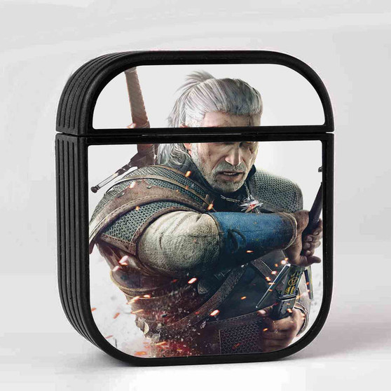 The Witcher 3 Wild Hunt With Sword Custom AirPods Case Cover Sublimation Hard Durable Plastic Glossy