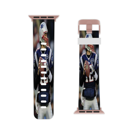 Tom Brady New England Patriots Football Custom Apple Watch Band Professional Grade Thermo Elastomer Replacement Straps