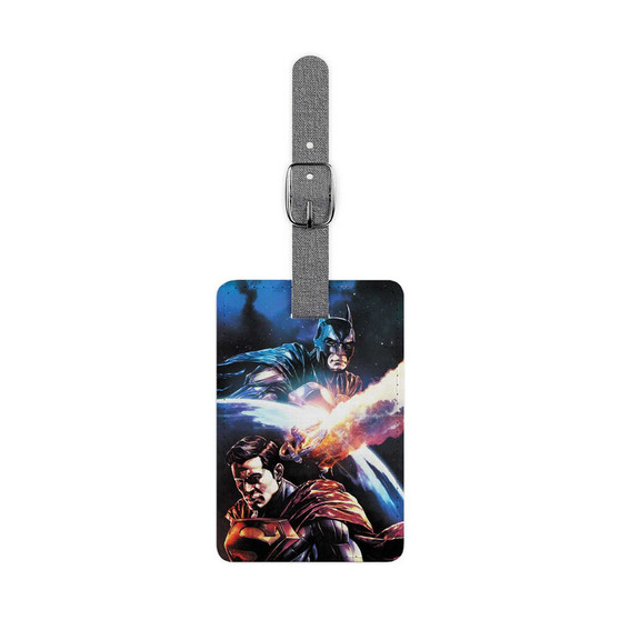 Classic Batman and Superman Custom Polyester Saffiano Rectangle White Luggage Tag Card Insert