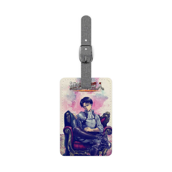 Levi Attack On Titan Custom Polyester Saffiano Rectangle White Luggage Tag Card Insert