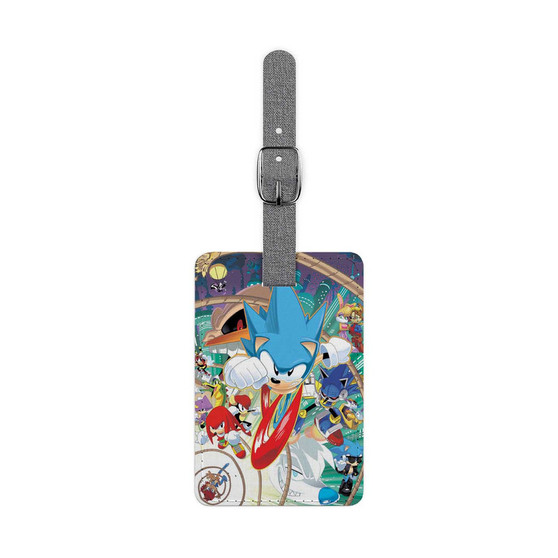 Sonic The Hedgehog All Characters Custom Polyester Saffiano Rectangle White Luggage Tag Card Insert