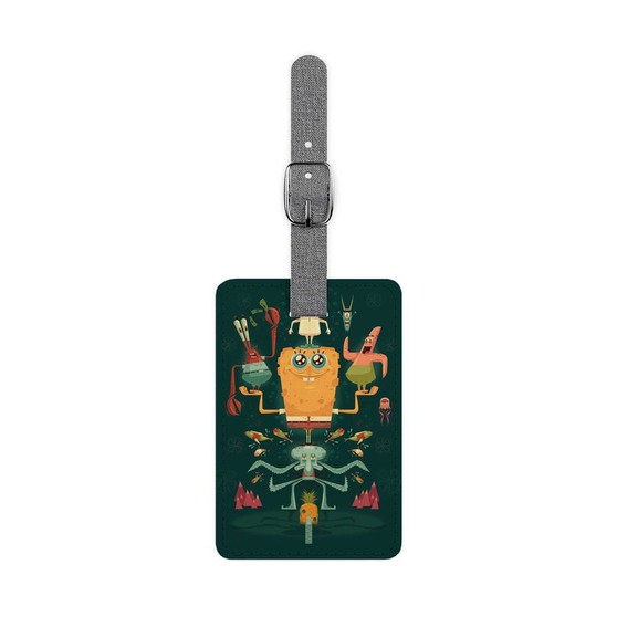 Spongebob Squarepants and Friends Custom Polyester Saffiano Rectangle White Luggage Tag Card Insert
