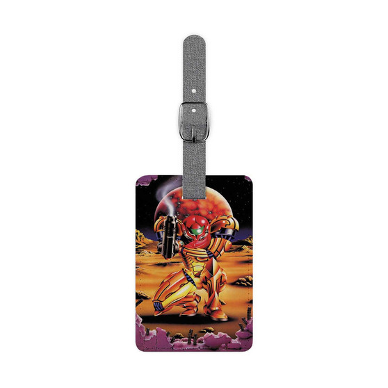 Super Metroid Game Custom Polyester Saffiano Rectangle White Luggage Tag Card Insert