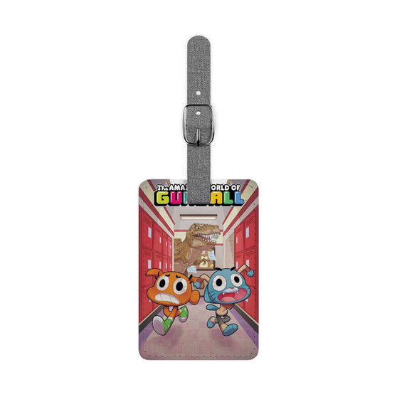 The Amazing World of Gumball Dinosaur Attack Custom Polyester Saffiano Rectangle White Luggage Tag Card Insert