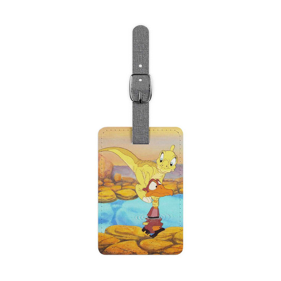 The Land Before Time Ducky and Petrie Custom Polyester Saffiano Rectangle White Luggage Tag Card Insert