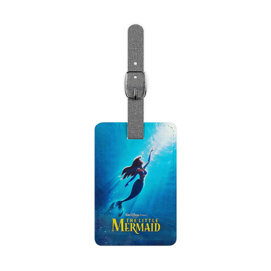 The Little Mermaid Swimming Disney New Custom Polyester Saffiano Rectangle White Luggage Tag Card Insert