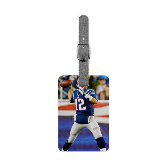 Tom Brady New England Patriots New Custom Polyester Saffiano Rectangle White Luggage Tag Card Insert