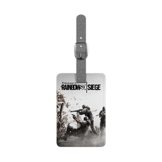 Tom Clancy s Rainbow Six Siege White New Custom Polyester Saffiano Rectangle White Luggage Tag Card Insert