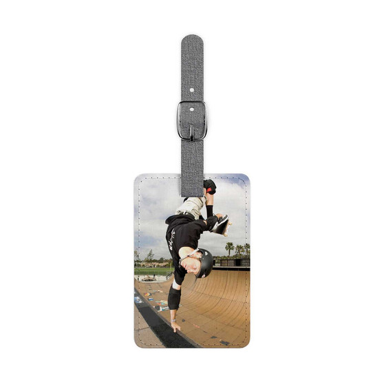 Tony Hawk Skateboard New Custom Polyester Saffiano Rectangle White Luggage Tag Card Insert
