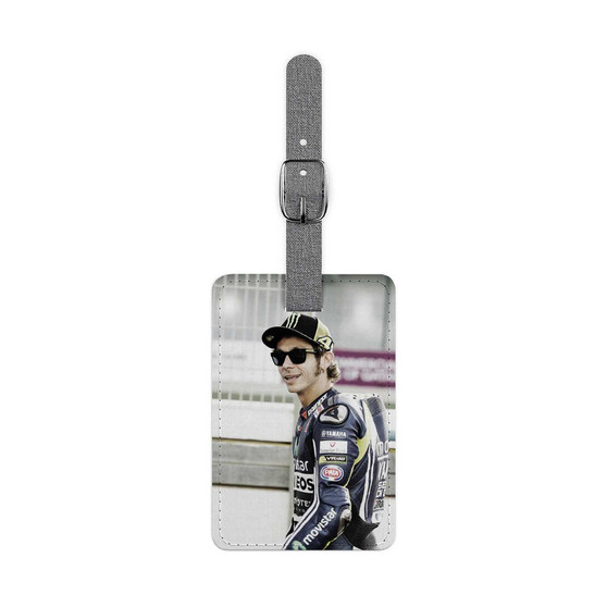 Valentino Rossi Moto GP New Custom Polyester Saffiano Rectangle White Luggage Tag Card Insert