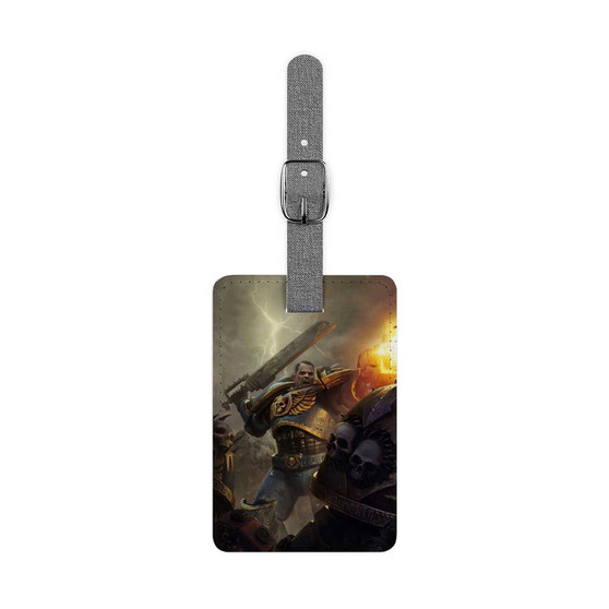 Warhammer 40 000 Space Marine Captain Titus Custom Polyester Saffiano Rectangle White Luggage Tag Card Insert