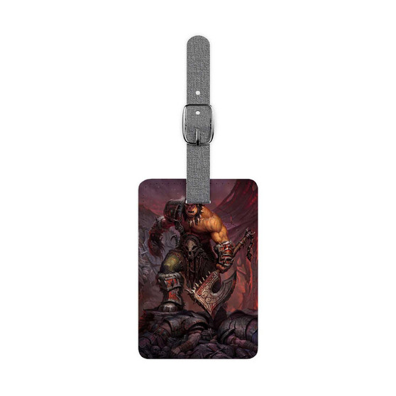 Warlords of Draenor World Of Warcraft Custom Polyester Saffiano Rectangle White Luggage Tag Card Insert