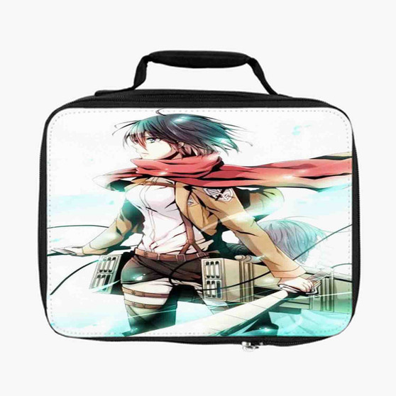 Attack on Titan Mikasa Ackerman Custom Lunch Bag Fully Lined and Insulated for Adult and Kids