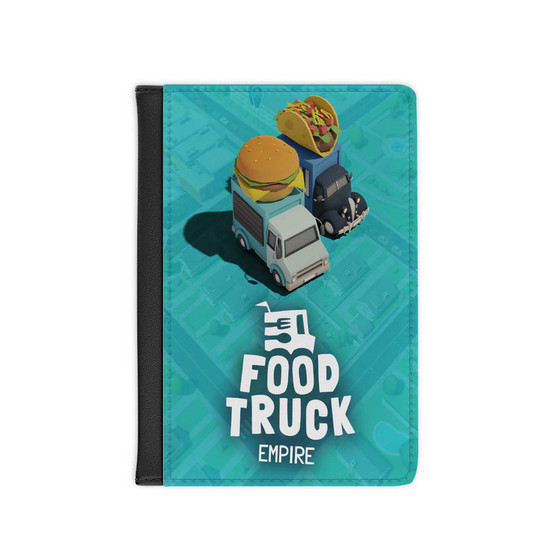 Food Truck Empire PU Faux Black Leather Passport Cover Wallet Holders Luggage Travel