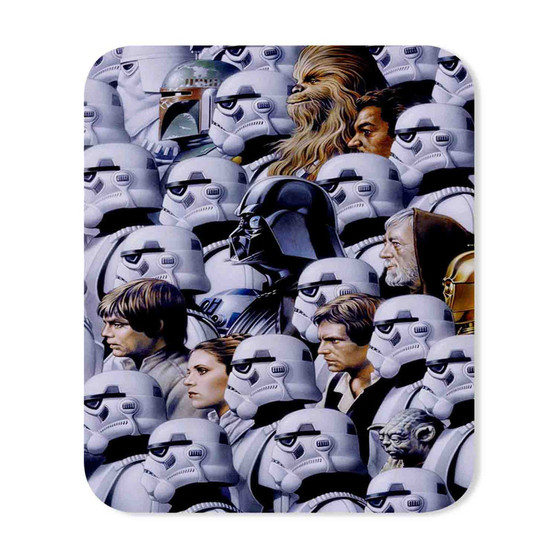 Star Wars Characters With Troopers Custom Mouse Pad Gaming Rubber Backing