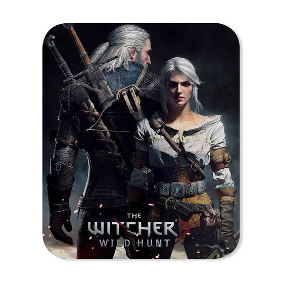 The Witcher 3 Wild Hunt Geralt and Ciri New Custom Mouse Pad Gaming Rubber Backing