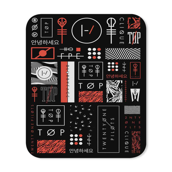 Twenty One Pilots Art Custom Mouse Pad Gaming Rubber Backing