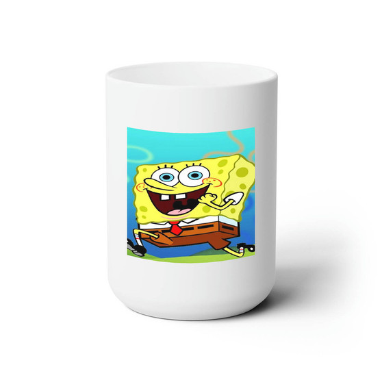 Spongebob Squarepants Custom White Ceramic Mug 15oz Sublimation BPA Free