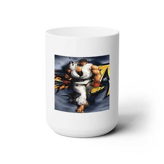 Street Fighter Ryu Art Custom White Ceramic Mug 15oz Sublimation BPA Free