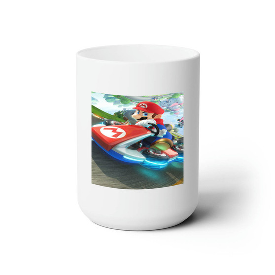 Super Mario Kart Art Custom White Ceramic Mug 15oz Sublimation BPA Free